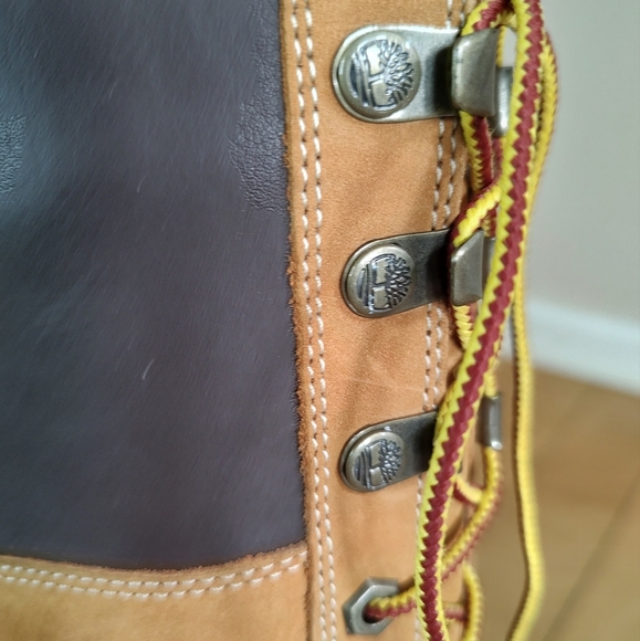 Timberland Women's Tan Lace-Up Construction Style Knee High Boots - Picture 9 of 14